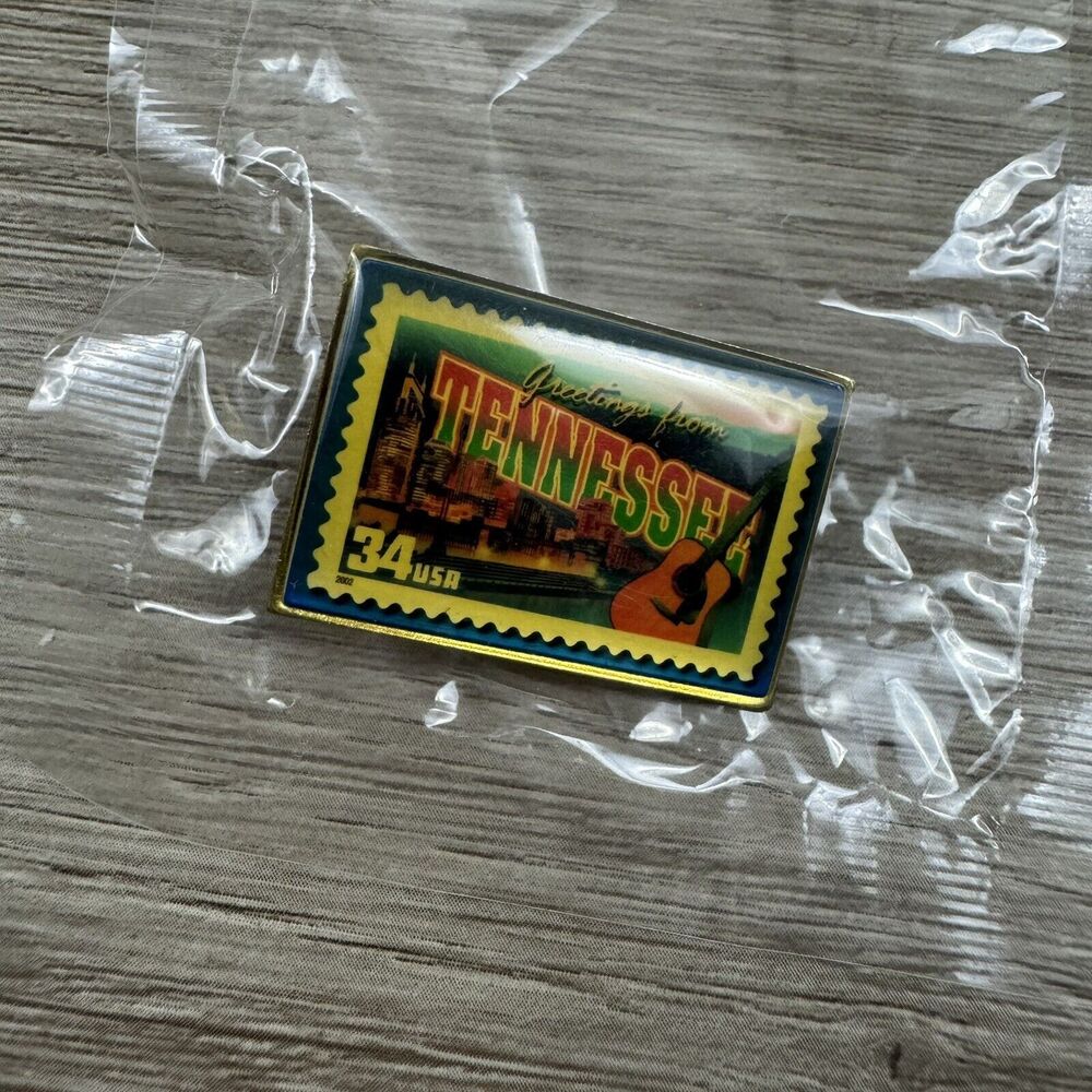 Greetings from Tennessee 2001 Stamp Lapel Pin Vintage